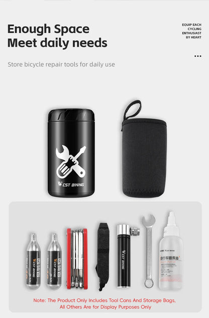 WEST BIKING Bicycle Repair Tool Storage Capsule Portable Waterproof Toolkit With Water Bottle Cage MTB Road Bike Accessories