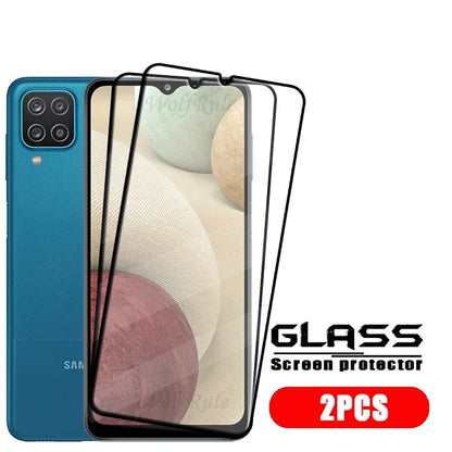 4PCS Full Cover Glass For Samsung A12 Glass Samsung Galaxy A12 Glass Full Glue Cover 9H HD For Screen Protector Samsung A12 A 12