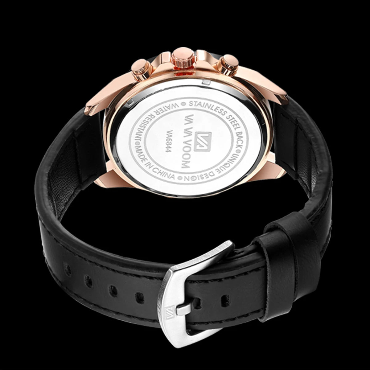 Top Men Watch Sports Style 46mm Large Leather Racing Style Casual Fashion Original Black Rose Gold Calendar Quartz Watch Relogio