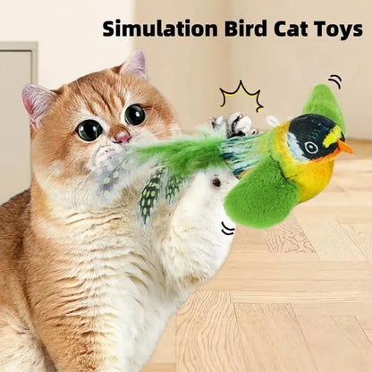 Simulation Bird Cat Toys Cats Interactive Cat Toy Realistic Bird Sound Cat Toy Plush Cat Toy Catnip Cat Toy for Cats Kitten Toy