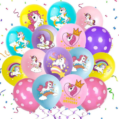 PTRATHY Unicorn Balloons Party Supplies Latex Balloon Kids Cartoon Animal Horse Float Globe Baby Shower Birthday Party Decors