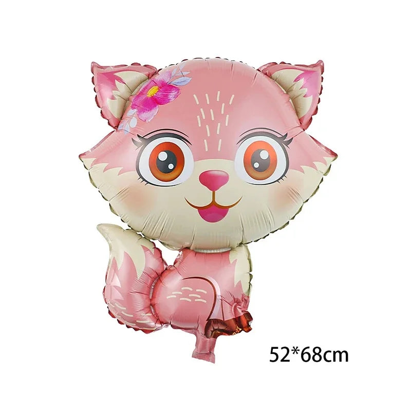 Cartoon Animal Rabbit Deer Foil Balloon Kids Gifts Birthday Party Jungle Animal Theme Decoration Squirrel Fox Bear Helium Globos