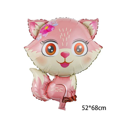 Cartoon Animal Rabbit Deer Foil Balloon Kids Gifts Birthday Party Jungle Animal Theme Decoration Squirrel Fox Bear Helium Globos