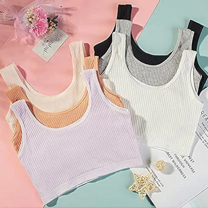 4 Pcs/Lot Teen Girl Sports Bra Kids Top Camisole Young Puberty Small Training Bra For 8-16 Years Girls Training Bra