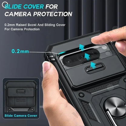 Case For Google Pixel 9 8 Pro 8 6 Pro 8A 7A  Google Pixel 9 Pro XL Heavy Duty With Camera 360 Degree Kickstand Cover