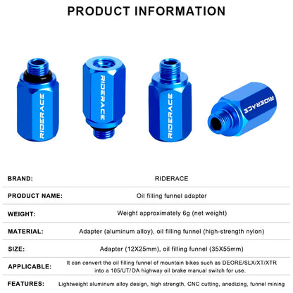Bicycle Oil Funnel Bleed Kit For Shimano SLX/XTR Road Cycling Adapter MTB Mountain Bike Hydraulic Disc Brake Bleed Repair Tools