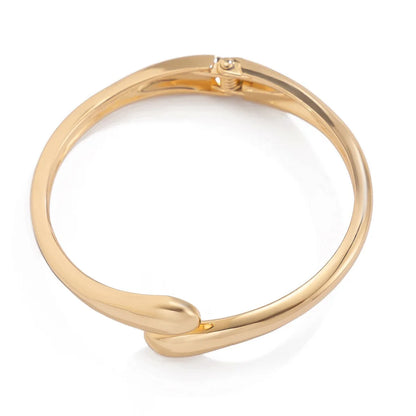DIEZI 3 Styles Vintage Hip Hop Metal Cuff Bangles Punk Gold Silver Color Geometric Spring Bangles For Women Bracelet Men Jewelry