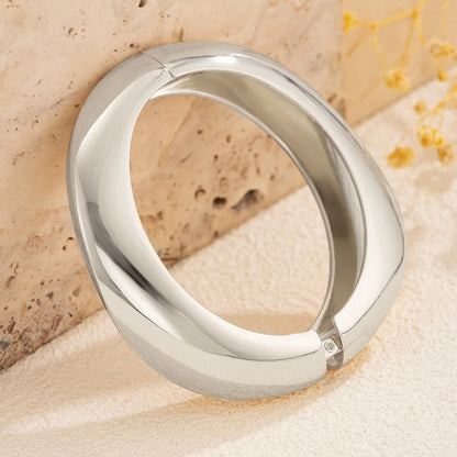 DIEZI 3 Styles Vintage Hip Hop Metal Cuff Bangles Punk Gold Silver Color Geometric Spring Bangles For Women Bracelet Men Jewelry