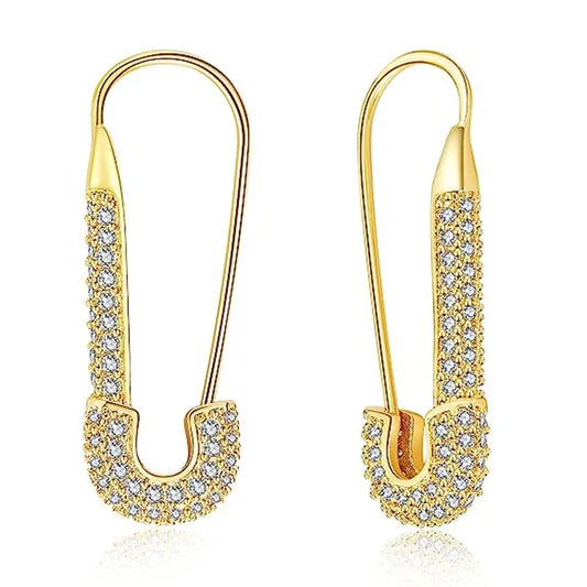 Chic Clips Earrings for Women Creative Statement Girls Earrings Piercing Silver Color/Gold Color Shiny CZ Female Jewelry