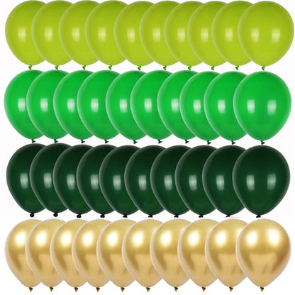 40Pcs/Set Jungle Theme Party Decorations Balloon Set Dark Green Balloon Forest Series Birthday Outdoor Party Arch Balloon Set