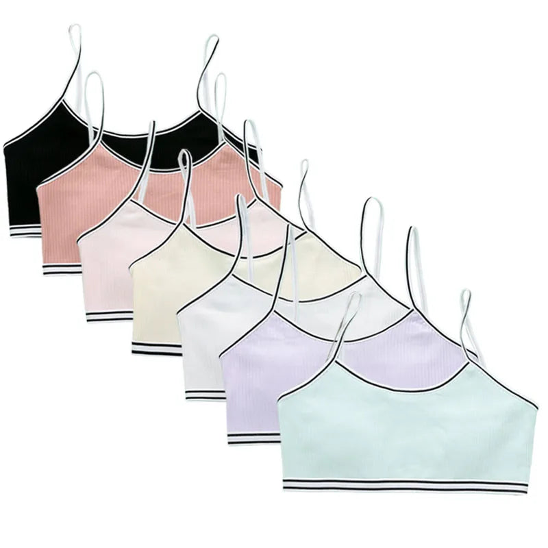 4 Pcs/Lot Children Breast Care Wireless Girls Bra 8-16 Years Hipster Cotton Teens Girl Teenage Underwear Kids Sports Vest