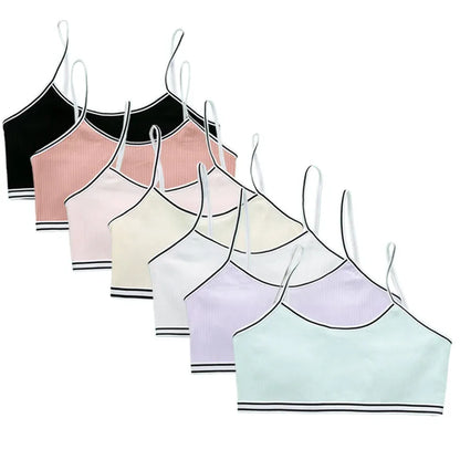 4 Pcs/Lot Children Breast Care Wireless Girls Bra 8-16 Years Hipster Cotton Teens Girl Teenage Underwear Kids Sports Vest