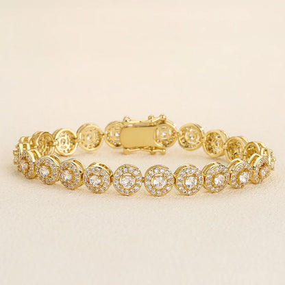 ZAKOL European And American Fashion Round AAA Zircon Bracelet Bangles Unisex Punk Style Hip-hop Jewelry