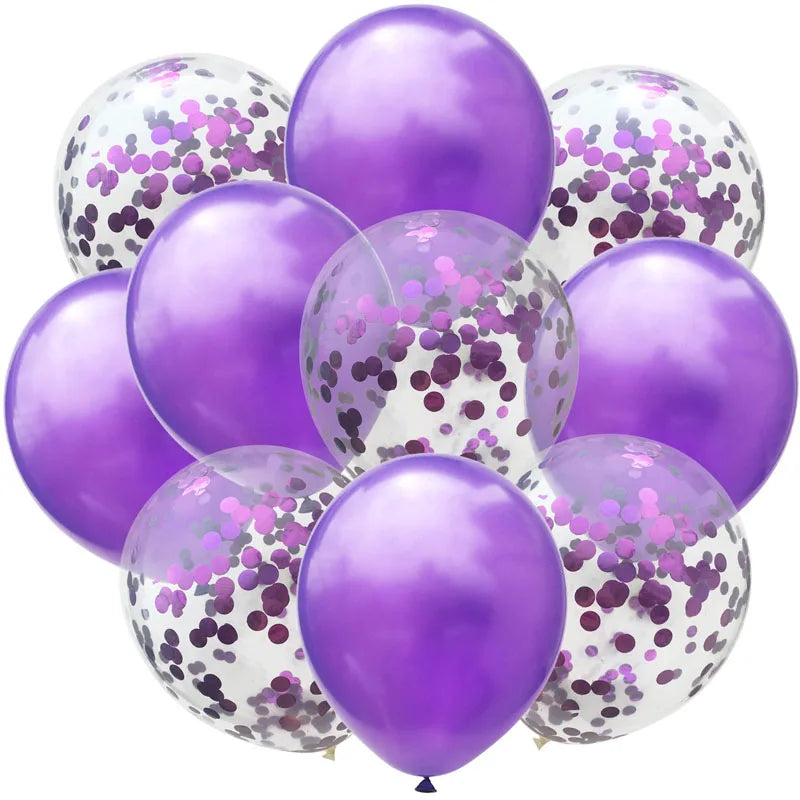 12inch 10pcs Mix Blue Rose Gold Confetti Latex Balloon colorful Baby Shower Wedding Birthday Party Decor Clear Balloons kids toy