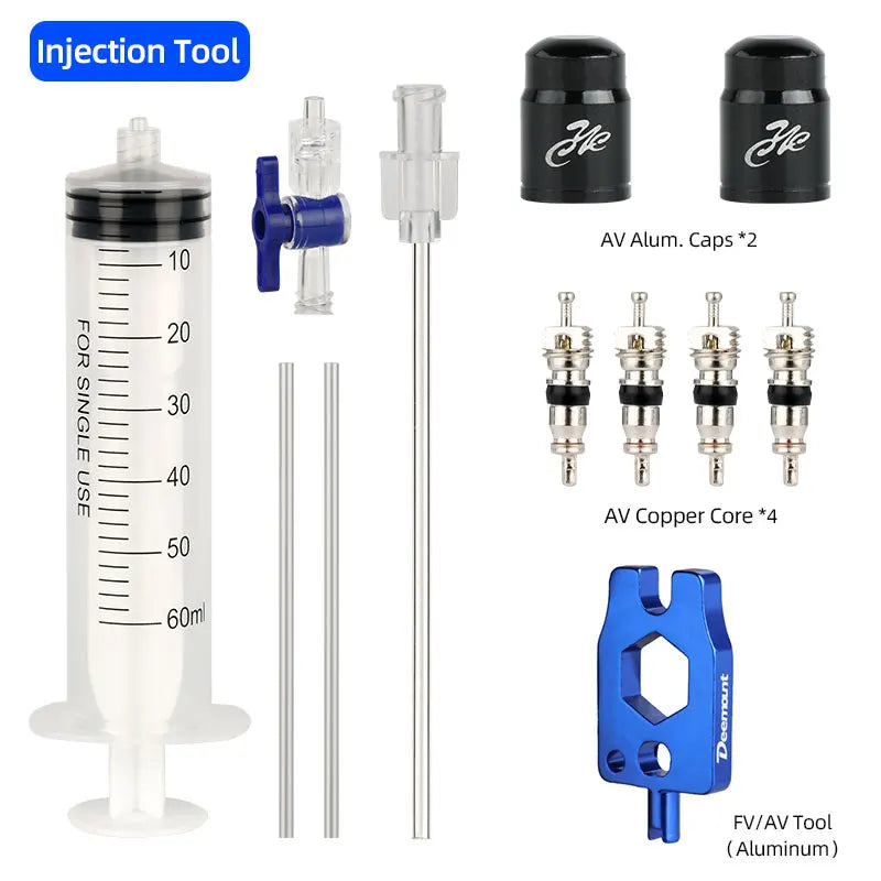MTB Road Bike Tubeless Tire Liquid Injection Tool 60ml Tyre Sealant Syringe Bicycle Accessories  Valve Core Removal Tool Optiona