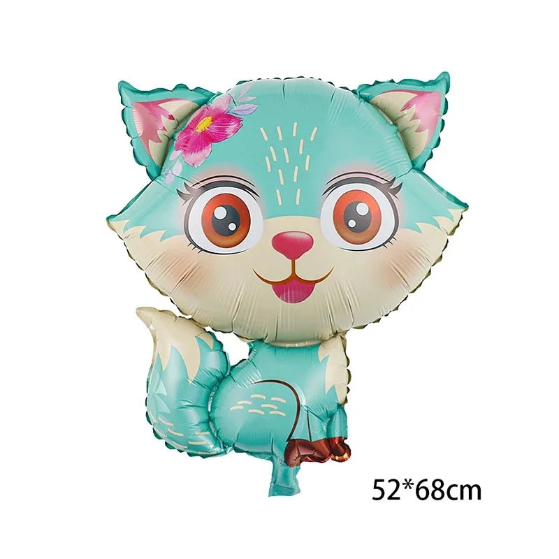 Cartoon Animal Rabbit Deer Foil Balloon Kids Gifts Birthday Party Jungle Animal Theme Decoration Squirrel Fox Bear Helium Globos