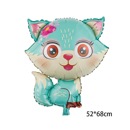 Cartoon Animal Rabbit Deer Foil Balloon Kids Gifts Birthday Party Jungle Animal Theme Decoration Squirrel Fox Bear Helium Globos