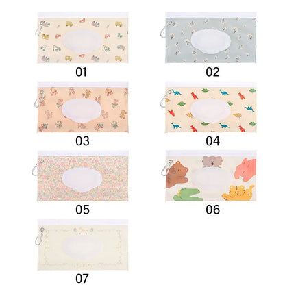 EVA Baby Wet Wipe Pouch Portable Buckle Wipes Holder Case Flip Cover Snap-Strap Reusable Refillable Wet Wipe Bag Outdoor