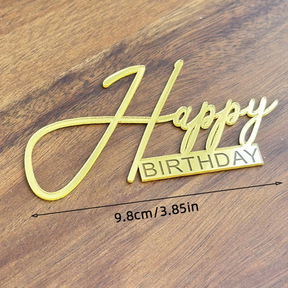1/3/5pcs Acrylic Birthday Queen Gold Cake Topper Happy Birthday Party Sides Cake Decorations Accessories