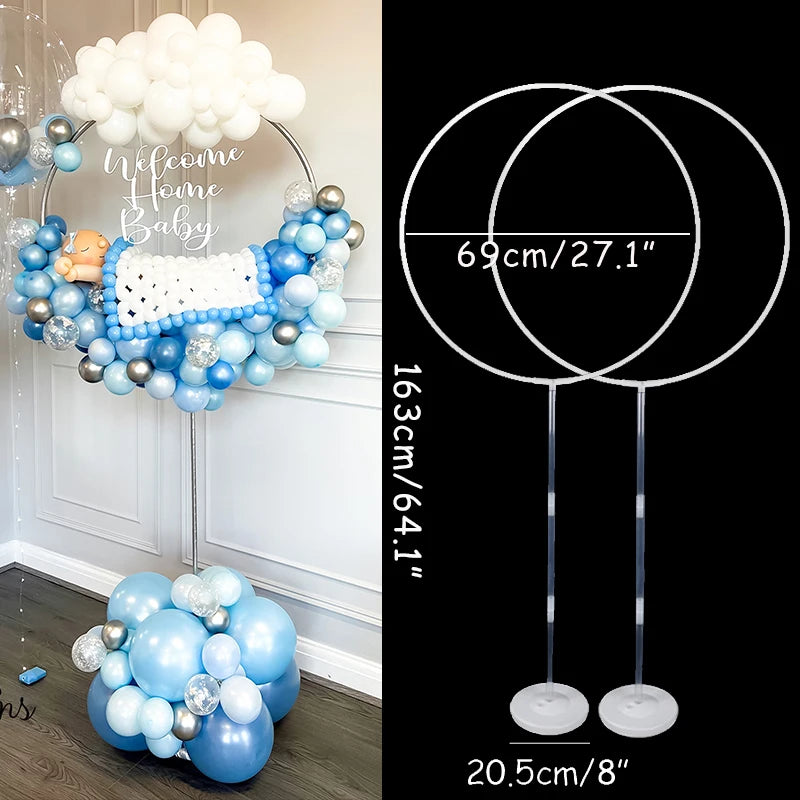 1/2set Adjustable Balloon Column Stand Metal Balloon Stand Holder with Plastic Base for Wedding Decor Birthday Baby Shower Party