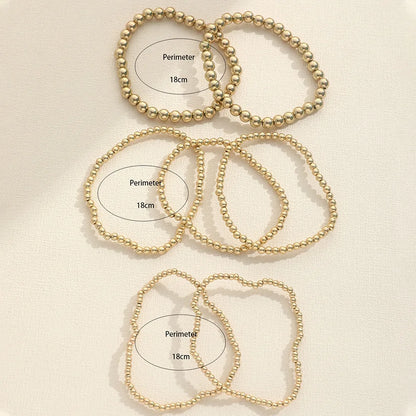 7 Pcs/Set Handmade Beaded Elastic Rope Stacking Bracelets Set For Women Jewelry Accessories