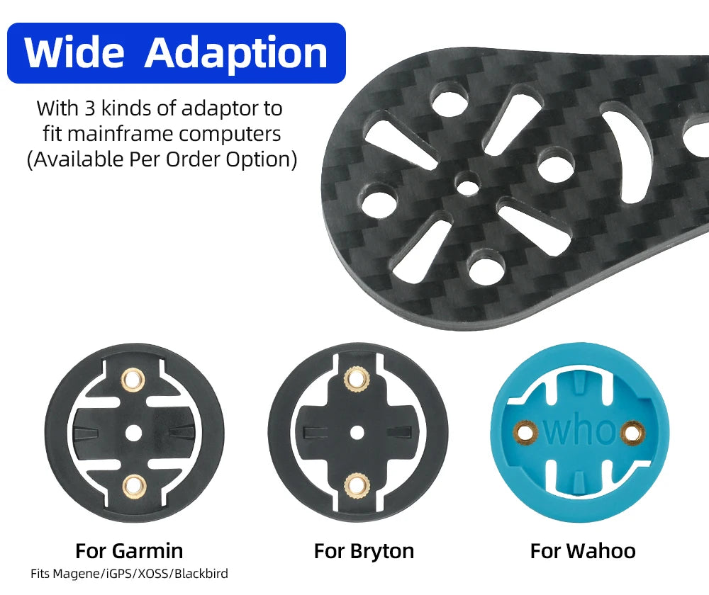 Bicycle Integrated Handlebar Computer Bracket for Garmin Bryton Wahoo Road Bike Speedometer Headlight Carbon Fiber Mount Stand