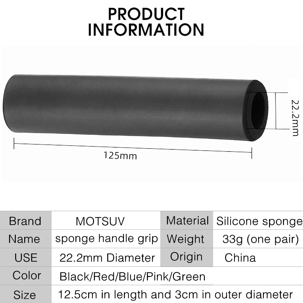 MOTSUV Bicycle Ultraight Density Foam Silicone Sponge Handlebar Grips for MTB bike XC/AM Anti-skid shock-absorbing Super Soft