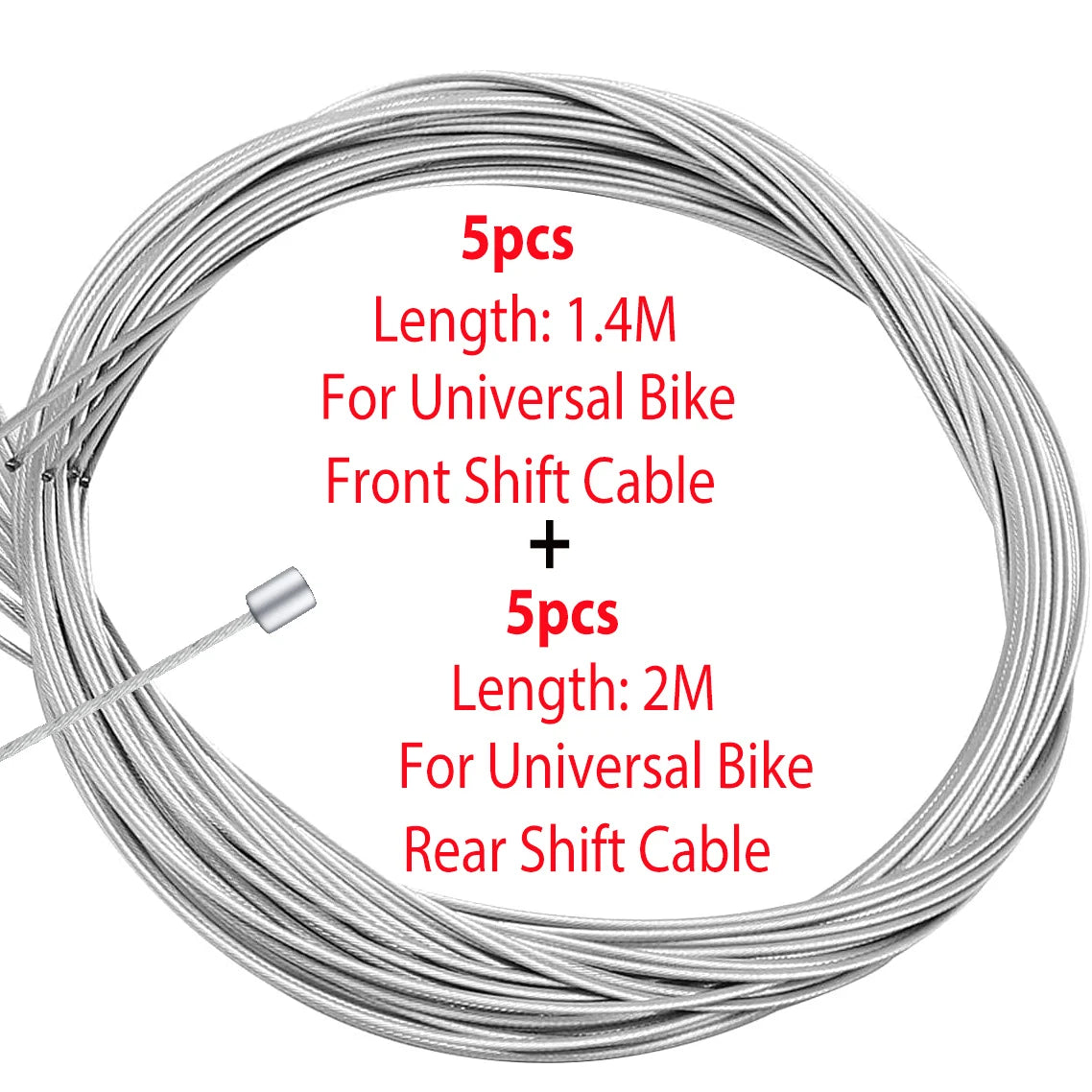 10pcs/set MTB Road Bicycle Brake Line Bike Gear Shifter Gear Brake Inner Cable Set Core Inner Wire 2000mm 1700mm 1400mm 900mm