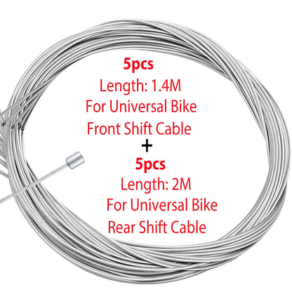 10pcs/set MTB Road Bicycle Brake Line Bike Gear Shifter Gear Brake Inner Cable Set Core Inner Wire 2000mm 1700mm 1400mm 900mm