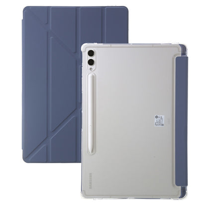 For Samsung Tab S9 Plus Case 12.4" Acrylic Clear Hard Back Stand Smart Cover For Galaxy Tab S9 FE S10 Plus Case With Pen Holder