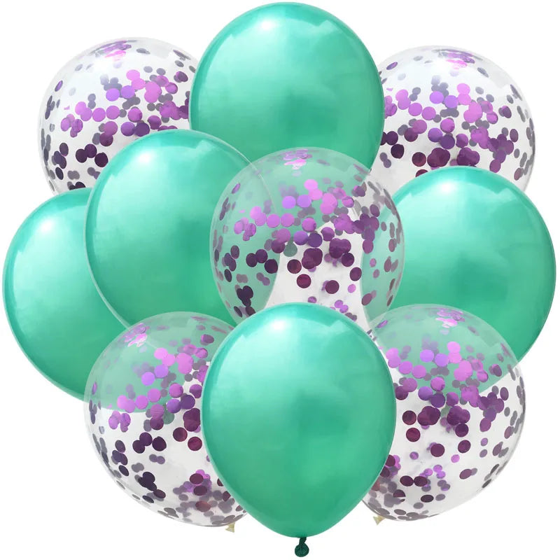 12inch 10pcs Mix Blue Rose Gold Confetti Latex Balloon colorful Baby Shower Wedding Birthday Party Decor Clear Balloons kids toy