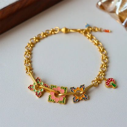 Modern Jewelry Elegant Temperament Multiple Colorful Enamle Chain Bracelets For Women Female Gifts Sweet Accessories Hot Sale