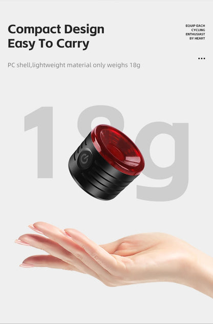 WEST BIKING Smart Brake Bike Tail Light Intelligent Type-C Charging Portable Safety Night Cycling Rear Light Bike Accessories