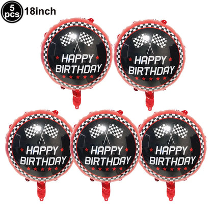 Traffic Cones and Racing Checkered Flags Black White Flags Kids Racing Theme Decorations for Race Car Birthday Party Supplies