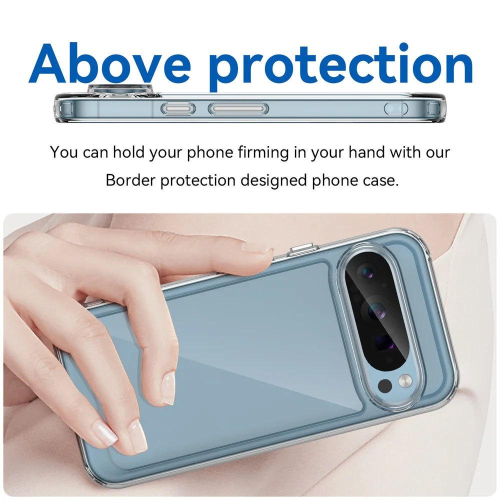Fashion Transparent Acrylic Case For Google Pixel 9 8 7 Pro 8 7 A Colorful Hard Clear Shockproof Thin Cover For Pixel 9 Pro XL