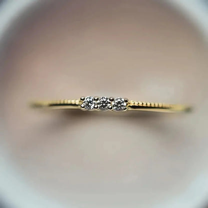 Trendy Simple Thin Ring Lady Versatile Accessories Gold Color/Silver Color Bright Micro Zirconia Jewelry for Daily Wear