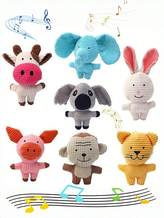 Cute Plush Toys Squeak Pet Cow Rabbit Animal Plush Toy Dog Chew Squeaky Whistling Involved Squirrel Dog Toys Cute Plush Toys Squ