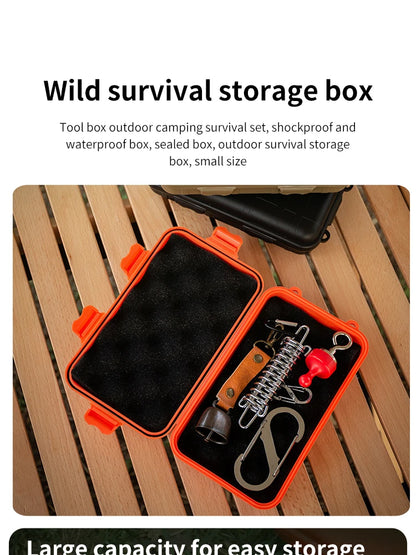 EDC Tool Box Outdoor Camping Survival Kit Shockproof Waterproof Case Sealed Box Outdoor Survival Storage Box Small.