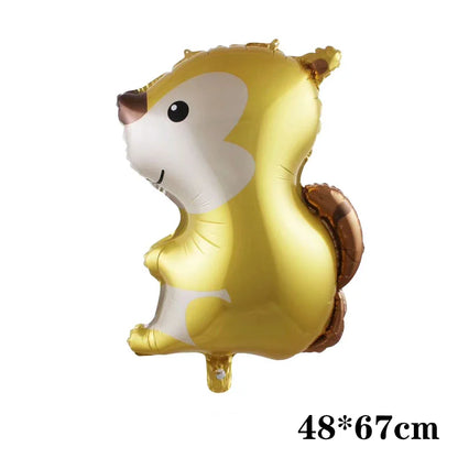 Cartoon Animal Rabbit Deer Foil Balloon Kids Gifts Birthday Party Jungle Animal Theme Decoration Squirrel Fox Bear Helium Globos