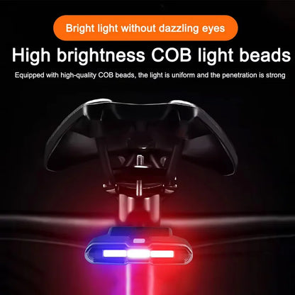 Bicycle Tail Light USB Rechargeable Bike Taillight Solar Power Long Endurance Cycling Rear Lamp Bright Mtb Warning Flashlight