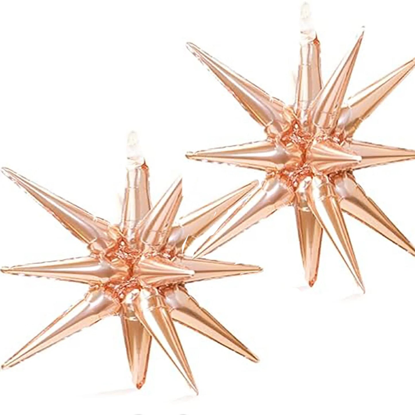 2Pcs 4D Star Foil Balloons One-Piece 14-Pointed Star Explosion Balloons 22inch Balloons Christmas Birthday Wedding Party Decor