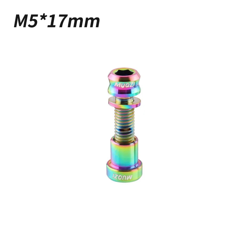 MUQZI Titanium Bolt M5x17mm M5x19mm Bicycle Nut Titanium Alloy Stem Bolts MTB Road  Folding Bike Screw Accessories