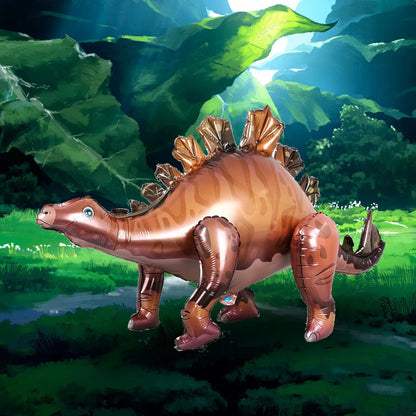 1pcs Large 4D Dinosaur Foil Balloons Jungle Animal Baby Boys Birthday Party Decors Jurassic Standind Dragon Kids Toys Air Globos