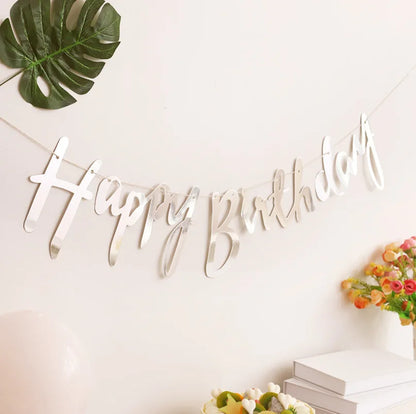 Gold Happy Birthday Banner Birthday Wedding Party Decoration Hanging Garland Banner Baby Shower 1st Birthday Boy Girl