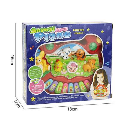 Kids Cartoon Animal Farm Music Piano Keyboard Plastic Early Education Electronic Toy For Children's Day Gift