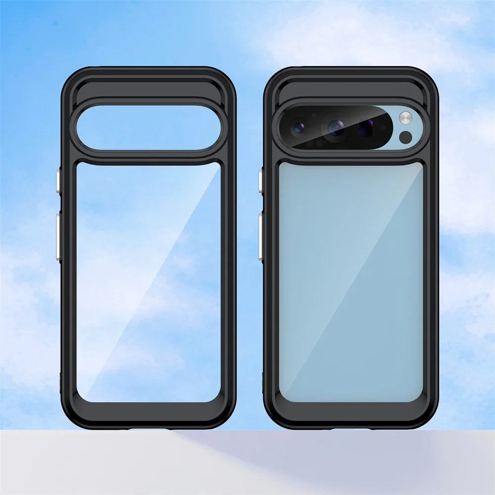 Fashion Transparent Acrylic Case For Google Pixel 9 8 7 Pro 8 7 A Colorful Hard Clear Shockproof Thin Cover For Pixel 9 Pro XL