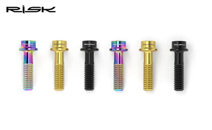 6pcs/bag RISK Bike Stem Bolts Bicycle Handlebar Fixing Screws Titanium Alloy M5x16 M5x18 M5X20 Wish Washers Hex Socket Head