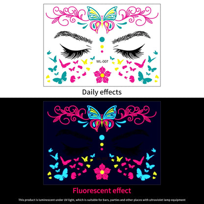 3D Face Eyes Party Makeup Tattoo Sticker Acrylic Diamond Rhinestones Sticker Self-adhesive Mixed Crystal Face Decoration Sticker