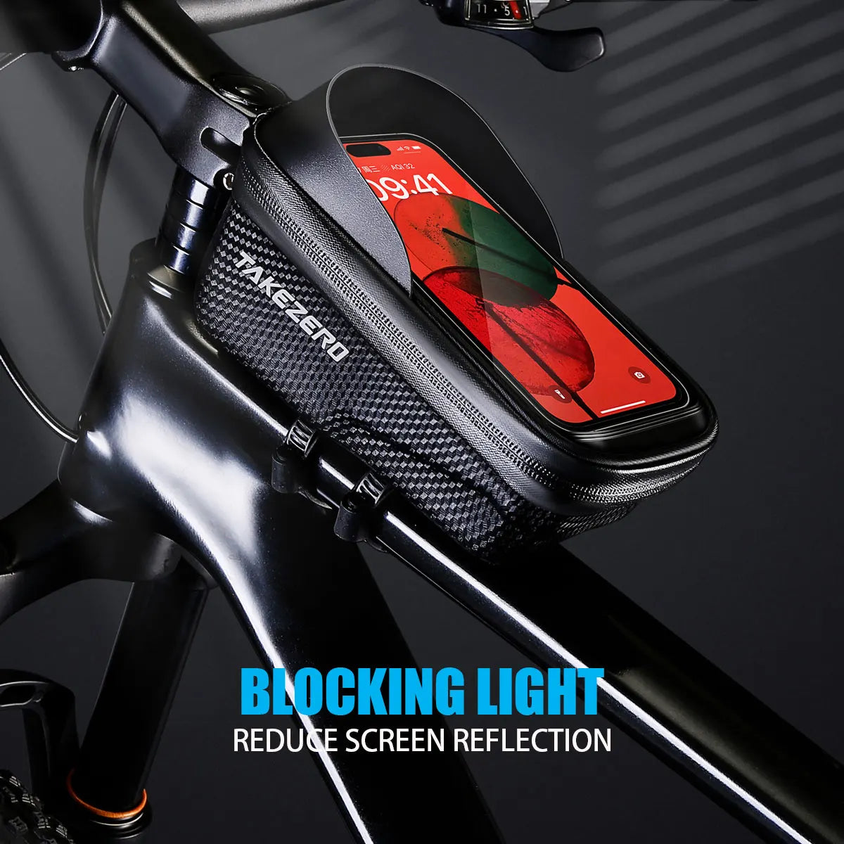 TAKEZERO A2X Mountain Bike EVA Hard Shell Bicycle Bag - Quick-Release Front Bar Bag for Handlebar Mount, Cycling Equipment