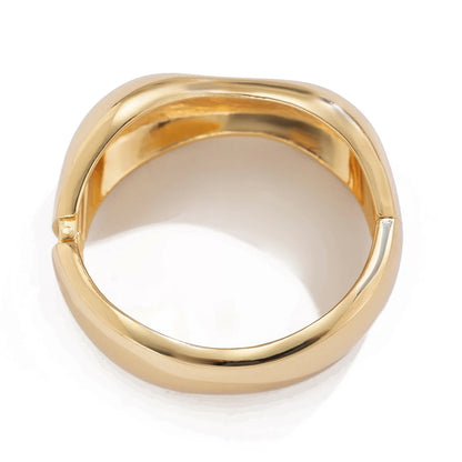 DIEZI Vintage Wide Cuff Bangles Hip Hop Punk Gold Silver Color Geometric Metal Spring Bangles For Women Bracelets Men Jewelry